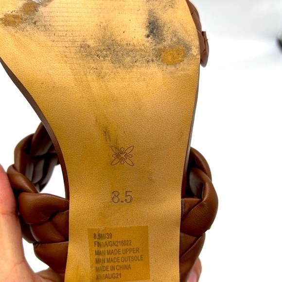 BCBGENERATION- Brown Braided Sounder Square Slip On Open Toe Sandals Size 8.5 - Picture 14 of 14